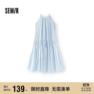 森馬（Semir）連衣裙女海邊度假掛脖兩穿長裙2025夏季蝴蝶結(jié)初戀裙109325114011