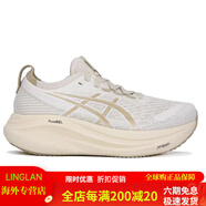 亞瑟士（ASICS）NIMBUS 27男款N27代緩震跑鞋黑武士寬楦2E慢跑運動鞋 卡其1011C096-200_保障_假一賠十 40.5