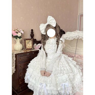 實體店現(xiàn)貨艾米莉lolita吊帶jsk連衣裙lolita花嫁重工小黃油原創(chuàng) 白色Jsk+小蝴蝶結(jié) S