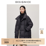 迪賽尼斯（DESIGNICE）冬季新款白鵝絨高級(jí)感通勤外套純色立領(lǐng)羽絨服女 黑色 S 建議拍前聯(lián)系客服確認(rèn)