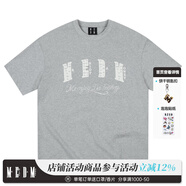 MEDM【鷺卓同款】25SS小香貼布珍珠字母短袖T恤男女美式寬松休閑上衣t 灰色（預售） L