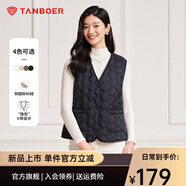 坦博爾輕薄羽絨馬甲女中老年開衫內(nèi)恤背心TD236012 黑色 L (170)