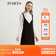 PORTS寶姿女裝 秋冬背帶裙SL9D009LWF033 黑色 XS (2)