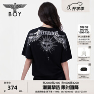 BOY LONDON【暗黑羅盤】夏情侶款短袖權(quán)杖印花炸街潮牌T恤N01906 黑印銀N01906 經(jīng)典升級(jí)款 XL