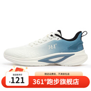 361度男鞋運動(dòng)鞋秋季季新款減震穩定減震跑步鞋 羽毛白/原力藍 44
