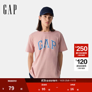 蓋璞男女裝2025春季新款純棉字母印花logo短袖T恤上衣美版797924 粉色 XS 美碼 S亞洲碼175/88A