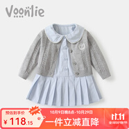 凡獵女童學(xué)院風(fēng)連衣裙秋裝2025新款洋氣時(shí)髦寶寶公主裙兒童套裝裙春秋 灰色 90