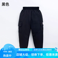 暖冬鴨鴨兒童羽絨褲男童外穿冬季新款寶寶加厚女童褲子保暖防風(fēng) 黑色加厚款 110