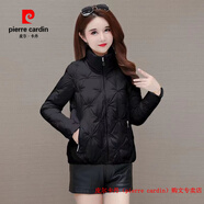 皮爾卡丹（pierre cardin）品牌高檔新款冬季羽絨服女短款輕薄小個(gè)子白鴨絨韓版修身保暖外套 黑色 圖片色 M 建議100斤以下