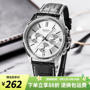 卡西歐（CASIO）手表男 商務(wù)休閑簡(jiǎn)約 指針 防水石英男表學(xué)生表考試表 MTP-1375L-7A