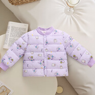 PURCOTTON全棉時代【央媽推薦】服嬰幼兒童一1歲加厚短款2中小童棉衣3保羽 紫色兔子 90 cm