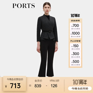 PORTS寶姿早春新品女裝小腳口長褲ALD8P009PWQ076 黑色 XL (10)