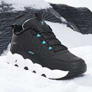 喬丹格蘭【廠(chǎng)牌】秋冬男鞋大碼鞋休閑防滑波鞋46氣墊47透氣運動(dòng)防 178黑蔚藍冬季加絨棉鞋 48