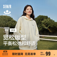 森馬梅花系列外套女寬松插肩袖刺繡春秋休閑連帽夾克109524108001