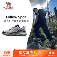 駱駝（CAMEL）追光復(fù)古慢跑步男鞋山系戶外運(yùn)動(dòng)鞋 K13C09L7034 淺灰/黑/沉綠 39