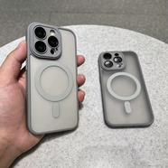 甜苗苗自帶鏡頭膜膚感磨砂磁吸無(wú)線(xiàn)充電iphone15promax手機殼蘋(píng)果14proMax簡(jiǎn)約高級13全包12保護套17適用 雅盾鈦灰色帶鏡頭膜膚感磨 iPhone17