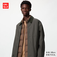 優(yōu)衣庫男裝女裝休閑拉鏈短茄克外套巴恩風(fēng)翻領(lǐng)夾克478230 480827 478230/57深橄欖色 L /175/100A