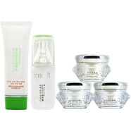 伊億美臻白美膚煥顏五件套裝正品早晚霜洗面奶五合一護膚品化妝品套裝 五件套（日霜+珍珠膏+晚霜+精華+潔面乳）