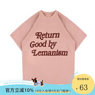 LEMANISM短袖男t恤2025年美式重磅純棉粉色潮牌發(fā)泡字母半袖體恤夏女T恤 淡粉色 L