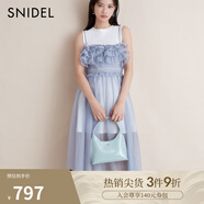 SNIDEL秋冬甜美圓領(lǐng)無(wú)袖吊帶薄紗連衣裙兩件套SWCO244056 白色 S （0）