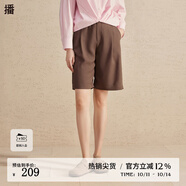 播西裝短褲女2024春夏新款小個(gè)子氣質(zhì)通勤高腰五分褲DDR2KD5642 O90熔巖 S