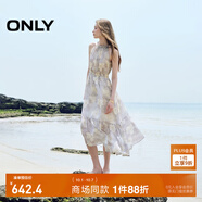 ONLY2025夏季新款浪漫飄逸紗裙A字無(wú)袖長(cháng)裙連衣裙女|125207040 H3H瑞秋印花藍 S