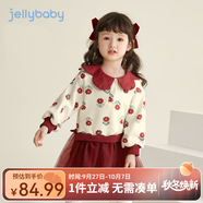 JELLYBABY女童秋冬裙子女寶衛(wèi)衣裙秋冬女孩連衣裙兒童加絨裙子冬季 紅色 110