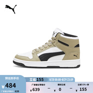彪馬（PUMA）經(jīng)典復古籃球風(fēng)熊貓配色中幫板鞋男女REBOUND MID369573 橡樹(shù)棕-黑色-白-50 40