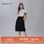 GANT/甘特春季女裝裙子簡(jiǎn)約氣質(zhì)通勤純色直筒A字顯瘦中長(cháng)款半身裙 005-黑色 L 38