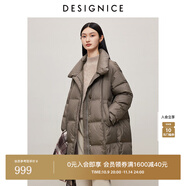 迪賽尼斯（DESIGNICE）冬季新款白鵝絨高級感通勤外套純色立領(lǐng)羽絨服女 褐色 M 建議拍前聯(lián)系客服確認