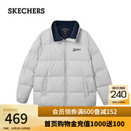 斯凱奇（Skechers）秋冬男女同款梭織羽絨服情侶立領(lǐng)外套保暖舒適 月球灰/00MV XS