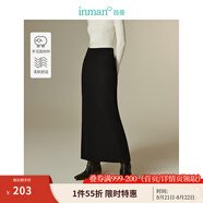 茵曼（INMAN）開(kāi)叉直筒包臀半身裙2025春秋季女裝新款優(yōu)雅百搭顯瘦針織一步裙 黑色 S
