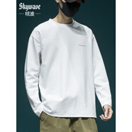 小紅書爆款色短袖t恤男寬松大碼夏季打底衫百搭男士長(zhǎng)袖T恤上同款 9119白色長(zhǎng)袖 M
