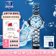卡西歐（CASIO）人造藍(lán)寶石玻璃鏡面女士手表SHE-4528休閑石英表情人禮物 SHE-4528D-2A手鏈禮盒版