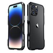 璐菲（LUPHIE）適用于iPhone蘋果15promax手機殼16plus金屬邊框14Pro裸機13新款感防摔12/11鈦合金散熱鏤空裸機金 黑色 iPhone_16