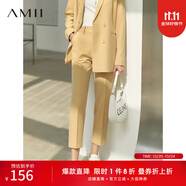 AMII女裝2025職業(yè)西服套裝女夏季新款休閑外套時尚西裝兩件套 鵝黃(西褲) S (155)