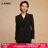藍(lán)地（LANDI）赫本風(fēng)優(yōu)雅通勤西裝外套西服一粒扣修身OL女2025春新品 石墨黑 M