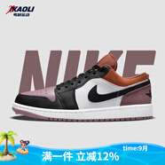 耐克（NIKE）【潮】Air Jordan aj1板鞋男女情侶新款低幫休閑運動(dòng)籃球鞋休閑鞋 FB9908/FB9907-102白褐紫 女款GS 38.5