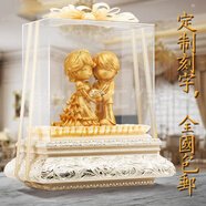 結婚禮物輕奢精致黃金擺件歐式高端手工大號創(chuàng  )意閨蜜朋友新婚禮物 歐式奢華裝裱