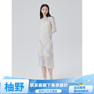 艾萊依商場(chǎng)同款小高領(lǐng)修身連衣裙春秋款顯瘦時(shí)尚百搭長(cháng)裙女高端氣 黃底色花 55 1/80A