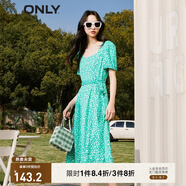 ONLY法式茶歇收腰中長裙氣質雪紡碎花連衣裙女|123207068 H40 水果盛宴印花 XS 155/76A
