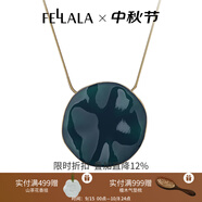 翡拉拉Fellala綠光系列彩晶琺瑯歐美復古荷葉短項鏈女鎖骨鏈簡約首飾潮 商場同款