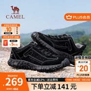駱駝（CAMEL）登山鞋男防滑戶(hù)外徒步運動(dòng)休閑鞋男新款透氣男士復古鞋子 G15A370083  黑色（皮面款） 40