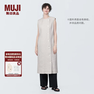 無(wú)印良品（MUJI） 女式 麻混 彈力 背心連衣裙 女裝裙子夏季背心裙  BC2IHC4S 淺灰色 XL (165/92A)