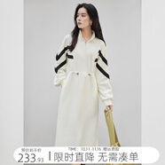 對白法式設(shè)計感抽繩針織連衣裙女2025秋裝新款氣質(zhì)顯瘦通勤風裙子 白色 XL