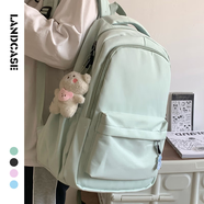 Landcase書包初中生女高中大學(xué)生校園高顏值背包雙肩包男電腦包 1606淺綠