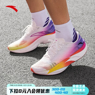 安踏（ANTA）C202 6代丨男鞋新款厚底專(zhuān)業(yè)競速跑步鞋氮科技緩震訓練運動(dòng)鞋子男 紙莎白/甜萊紅/宮紫 40.5