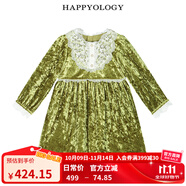 happyology英國女童長袖連衣裙英倫兒童裙子女寶寶連身裙 青草綠 86 (86cm)