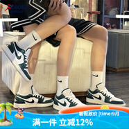 耐克（NIKE）【潮】Air Jordan aj1板鞋男女情侶新款低幫休閑運動籃球鞋休閑鞋 FQ8041/FQ7687-300綠/白 女款GS 36.5