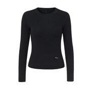 OEMG恩瑞妮商場(chǎng)同款2025冬季新款百搭顯瘦氣質(zhì)淑女針織衫女套頭上衣 黑色 S